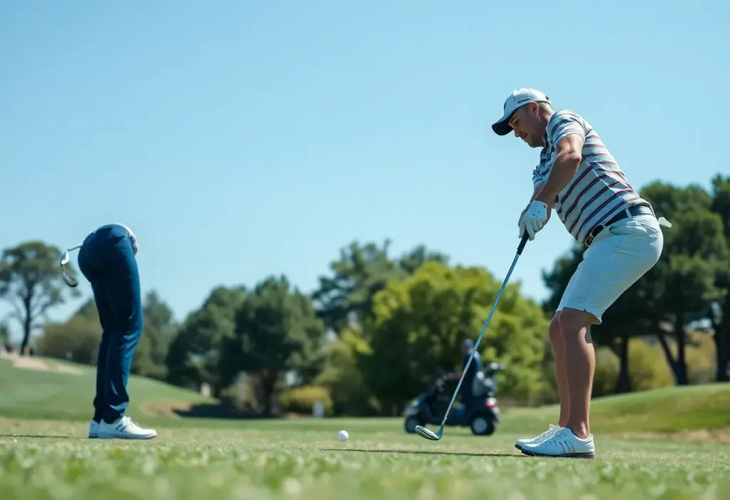 Golf playoff scene at the Abu Dhabi Championship