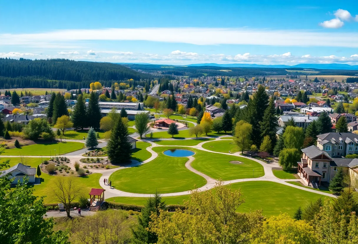 Scenic view of Aloha Oregon parks with people enjoying outdoor activities