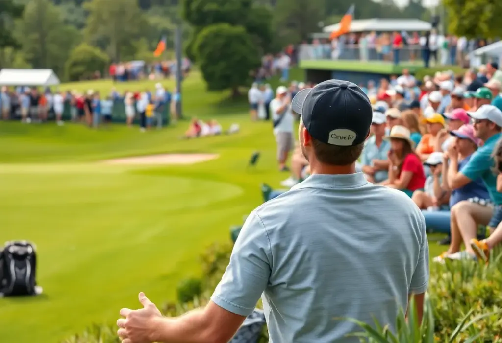 Spectators enjoying the American Express Golf Tournament.
