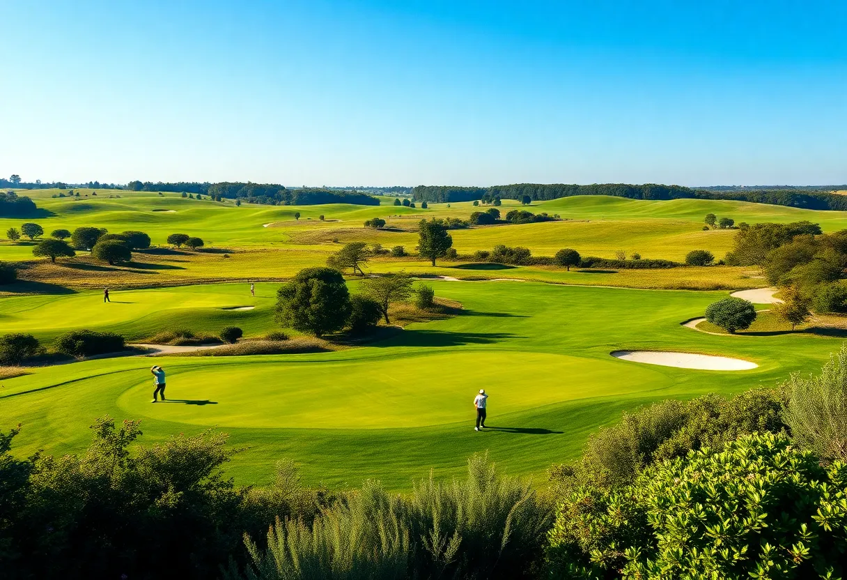 Golf course at the American Express Tournament