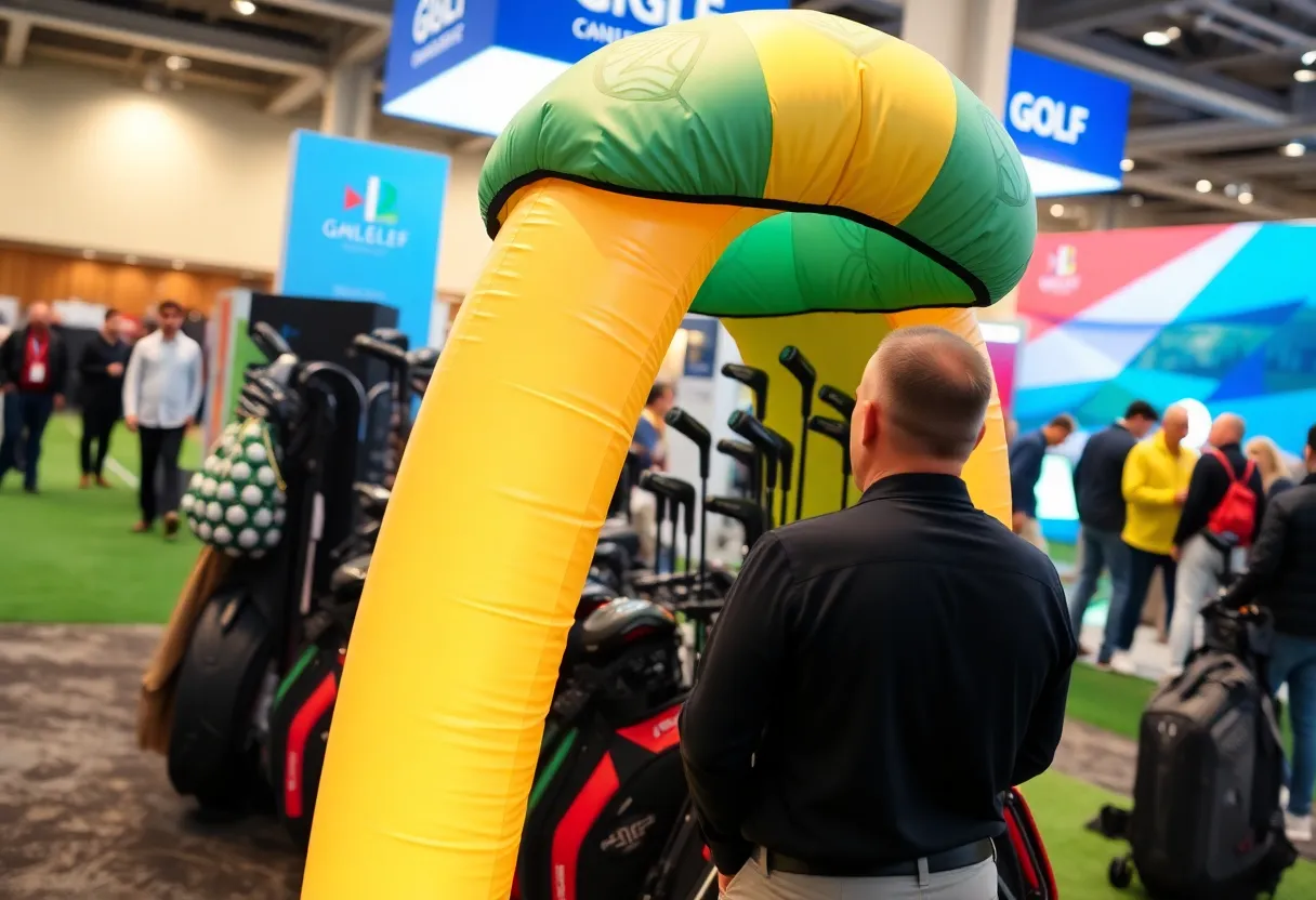 AyrSupport's inflatable club protection system showcased at the PGA Show
