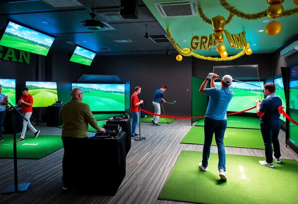 Inside Back Nine Golf's indoor golf simulator facility