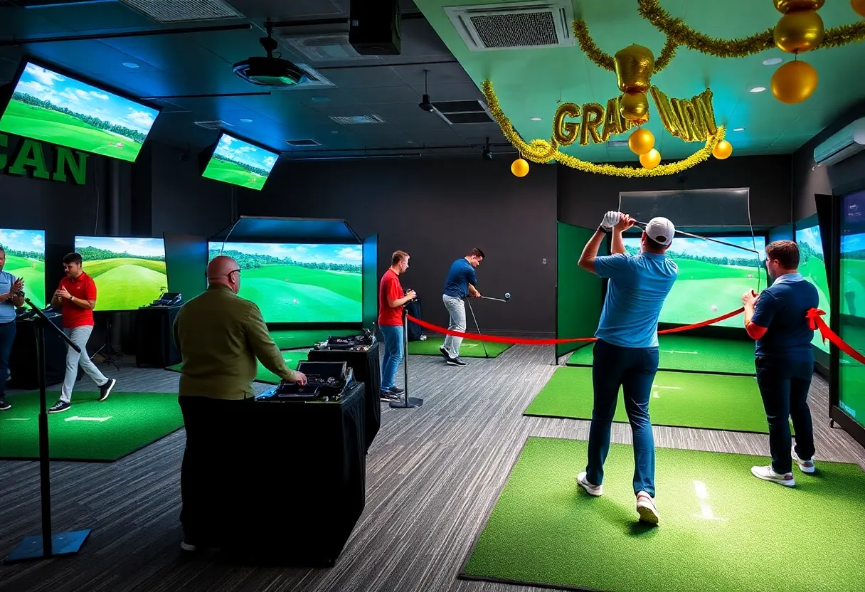 Inside Back Nine Golf's indoor golf simulator facility