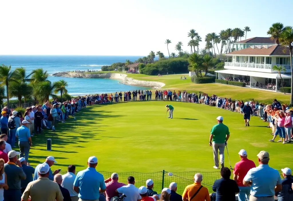 Golf tournament scene at the Ocean Club Golf Course