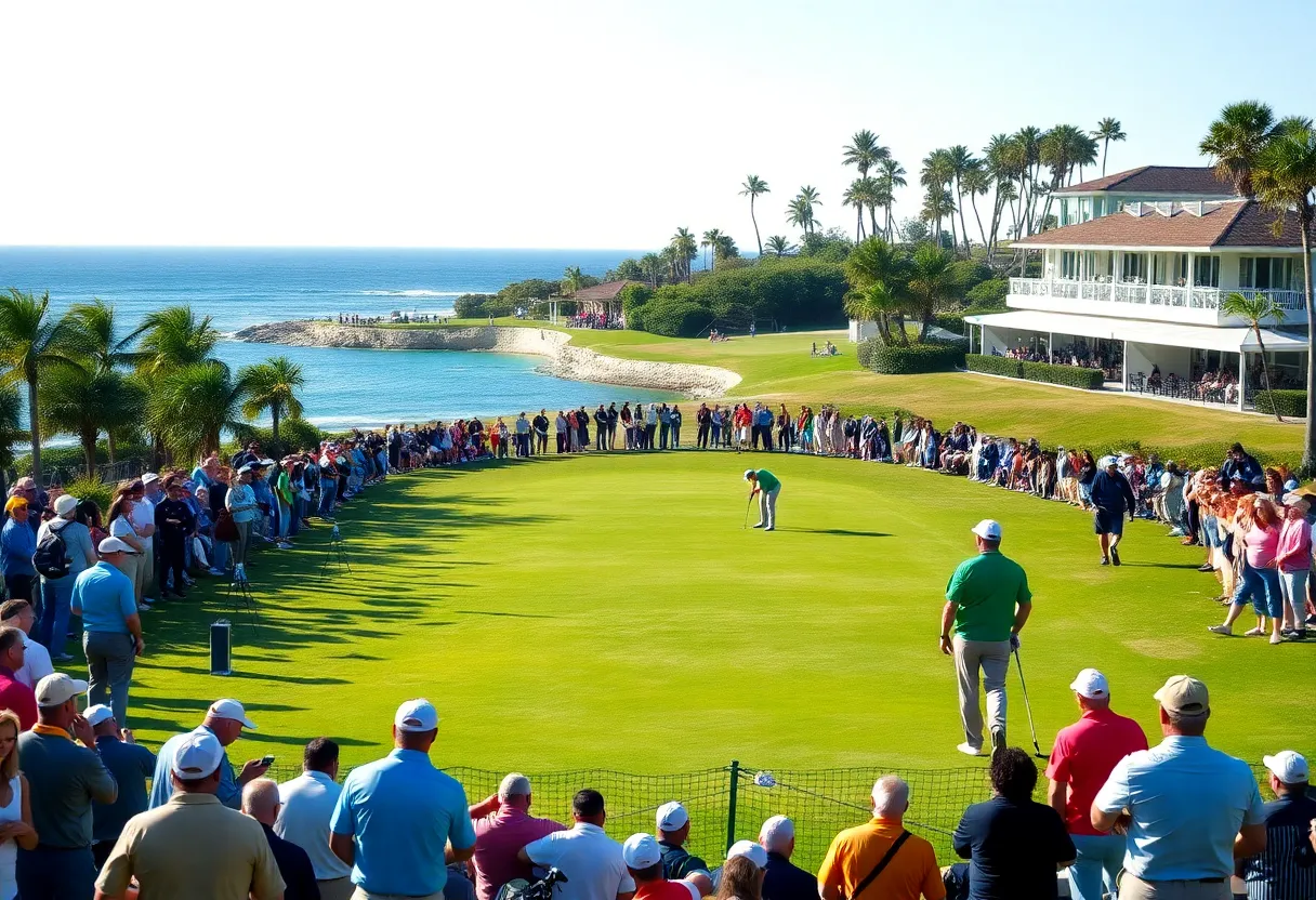 Golf tournament scene at the Ocean Club Golf Course