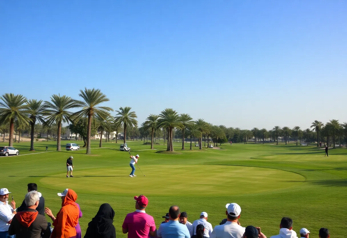 Golfers playing at the Bahrain Championship