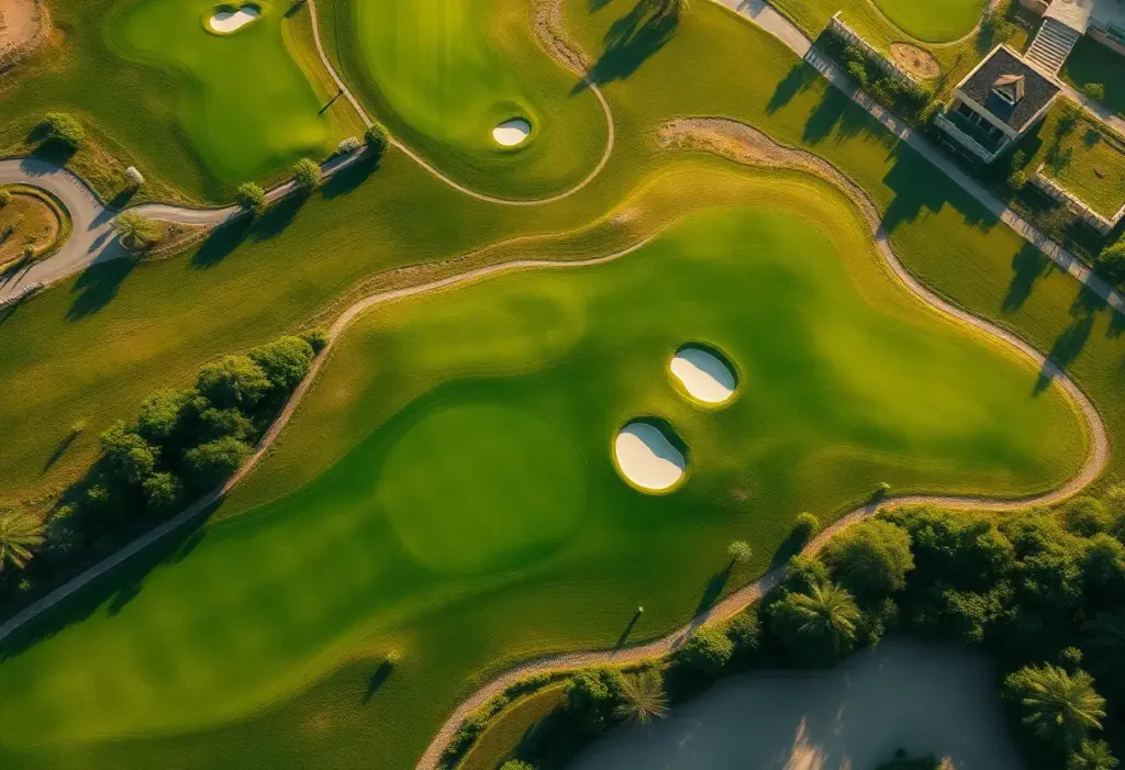 Aerial view of a golf course in Egypt