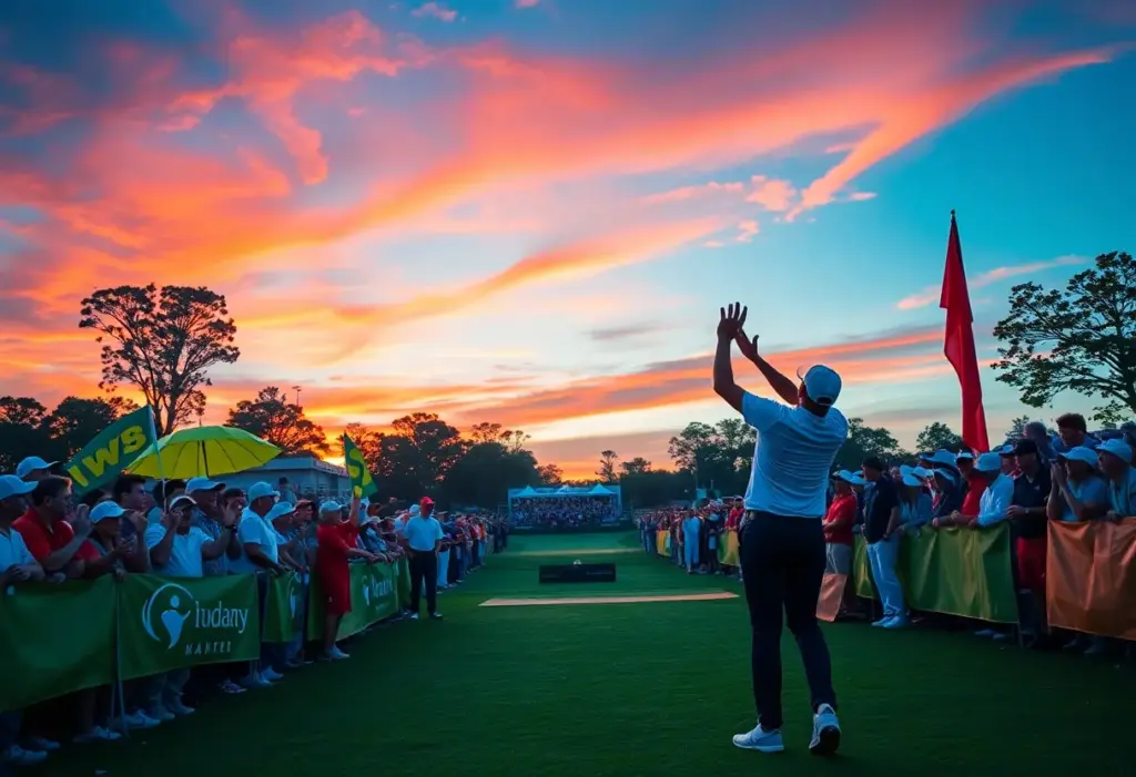 Bjorn Hellgren celebrating his golf victory at the Saudi Open
