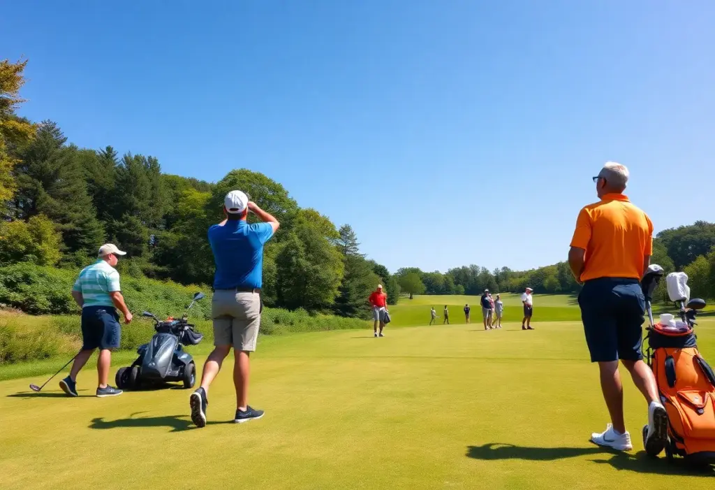 Amateur golfers competing in the BMW Golf Cup 2026 on a sunny day