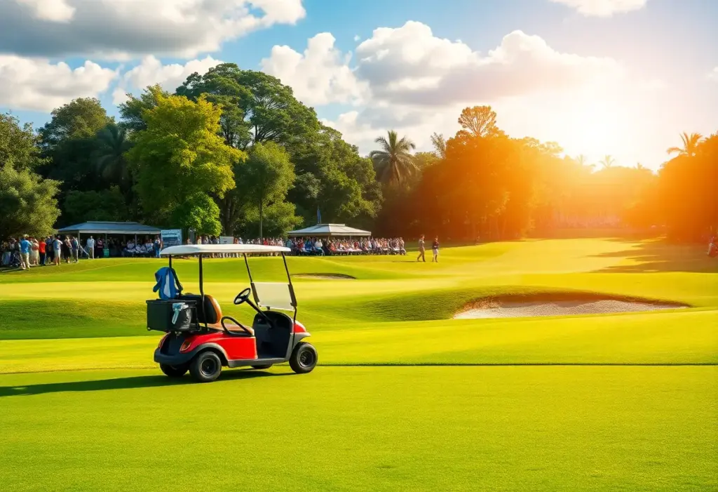 Golf course with tournament atmosphere