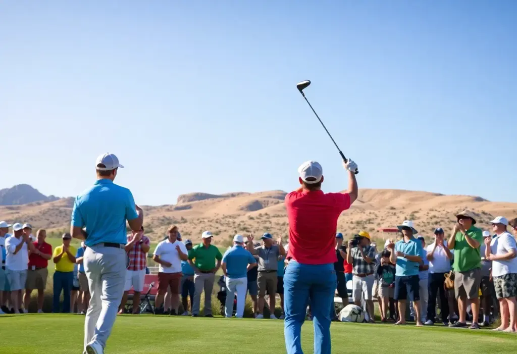 Golfers competing at the Dubai Desert Classic