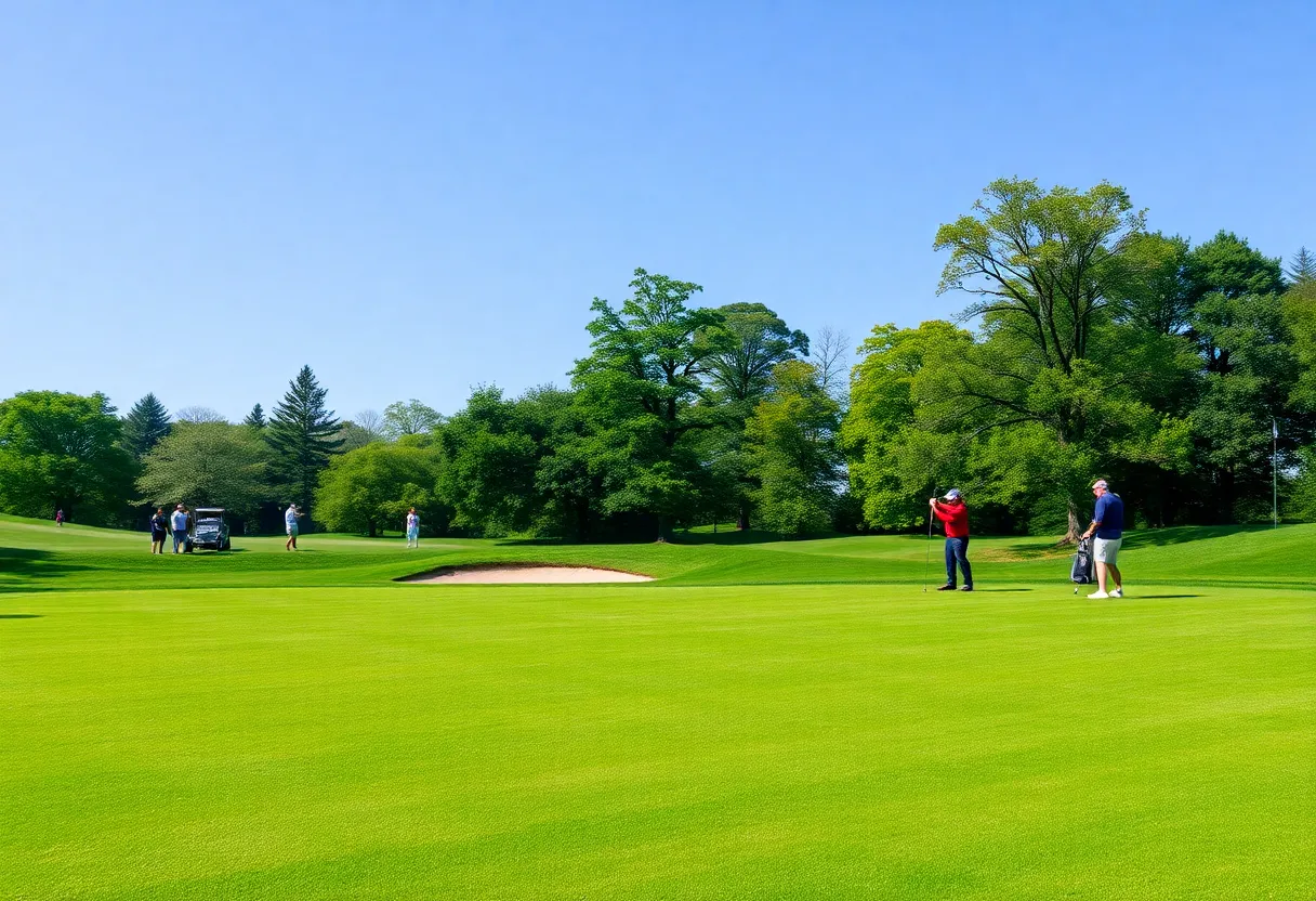 Golf players on a beautiful golf course during a DP World Tour event