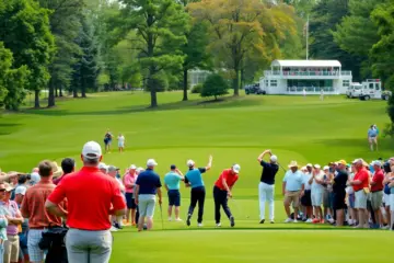 Scene from the Dubai Desert Classic golf tournament