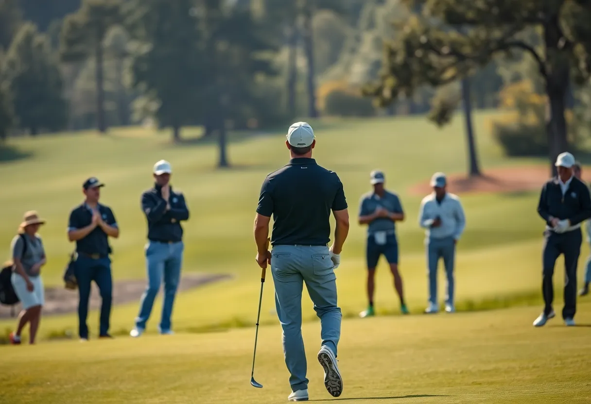 Golfers competing at the Dubai Desert Classic