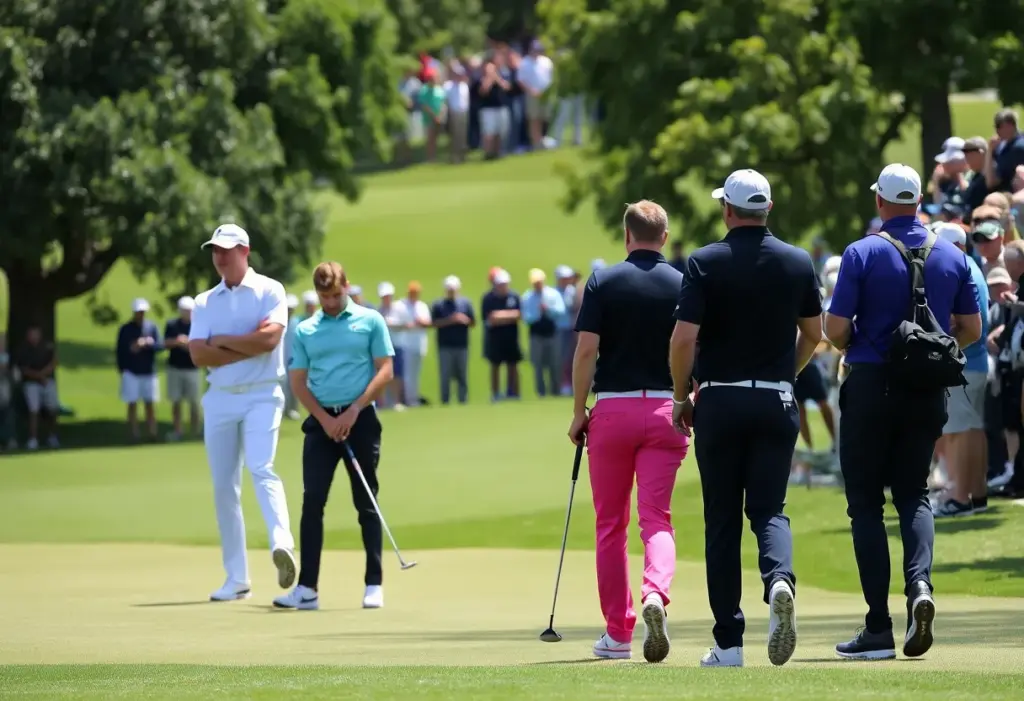 Golf tournament scene at the Hero Dubai Desert Classic