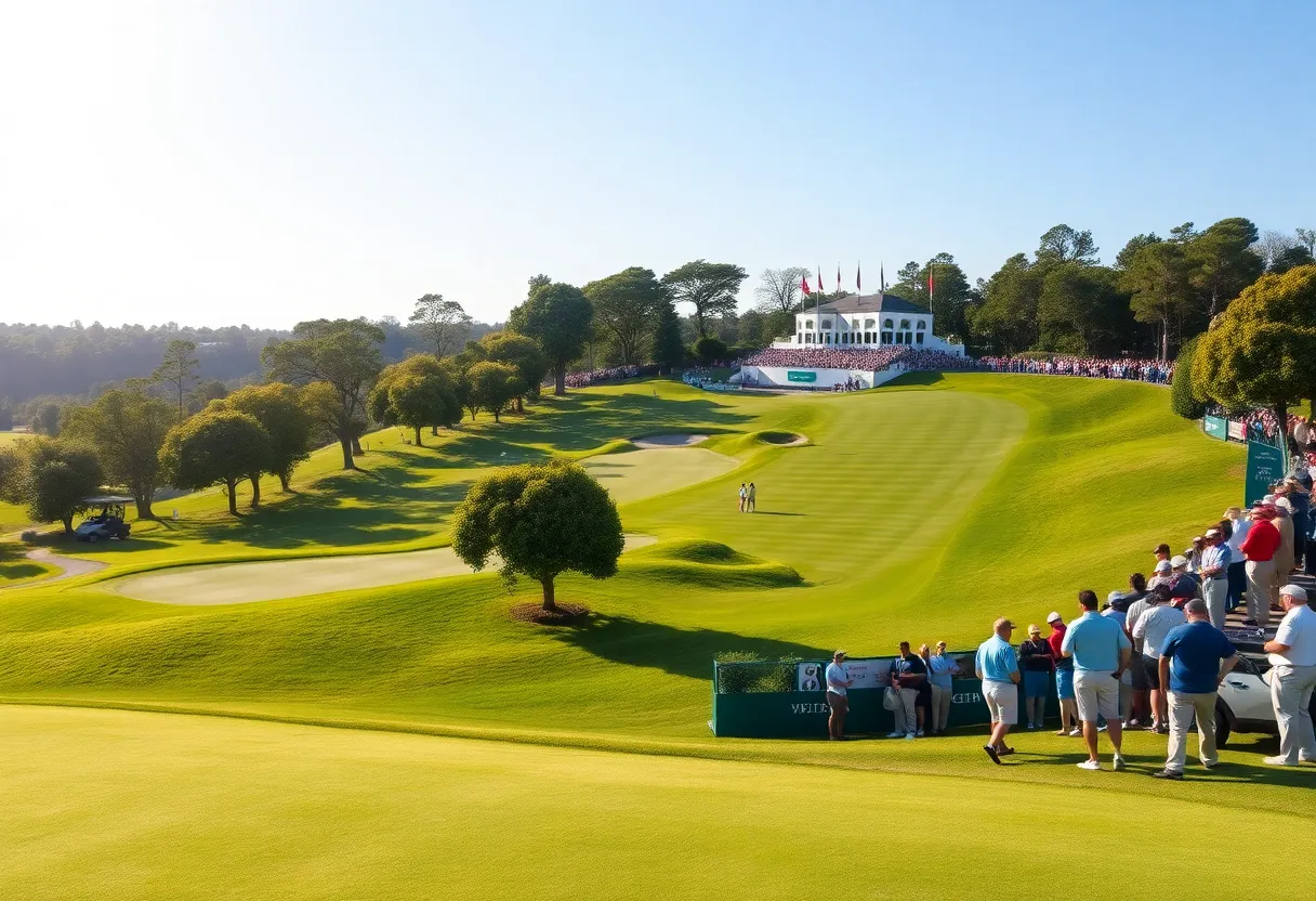 Lush golf course at the Dubai Desert Classic