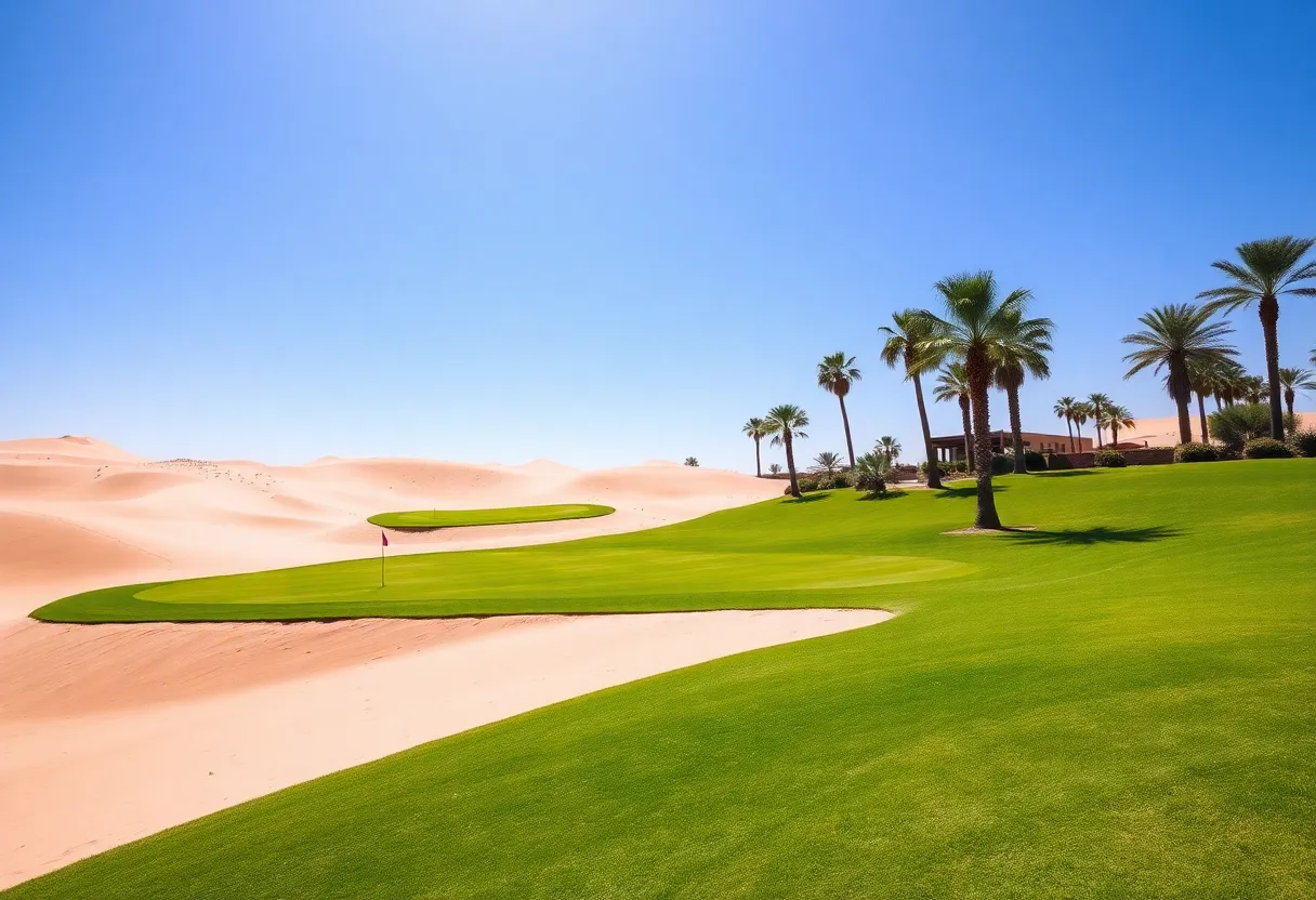 Golf course scenery at the Dubai Desert Classic