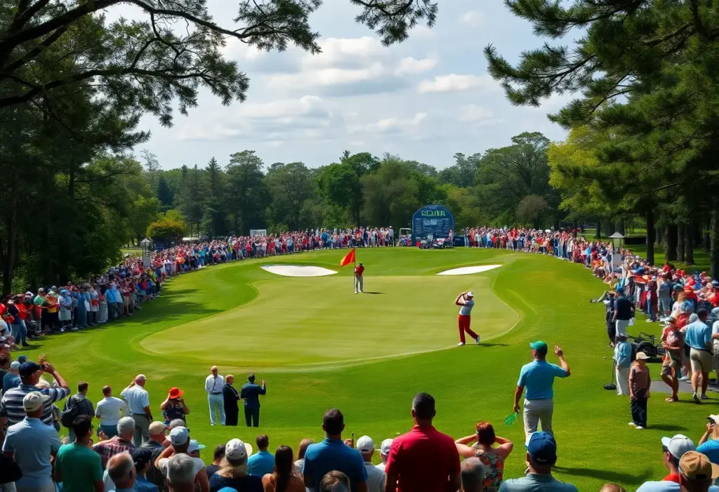 Golf players competing at the Dubai Desert Classic