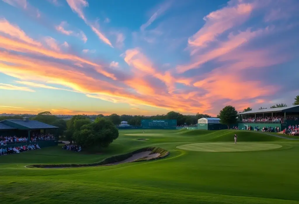 Scene from the Dubai Desert Classic golf tournament