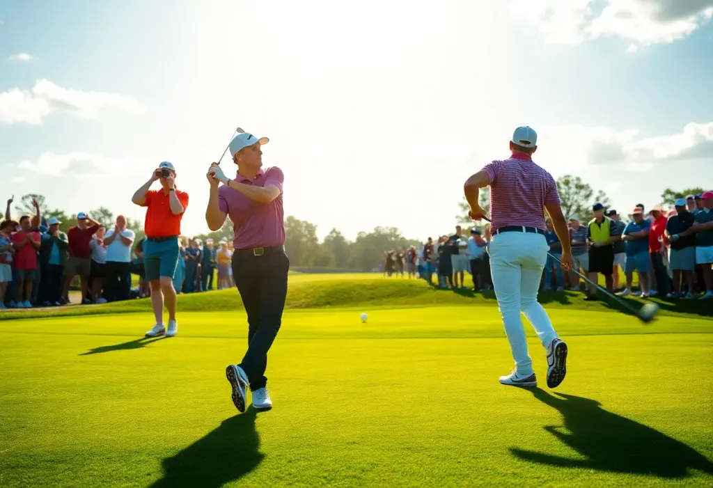 Golfers competing at the Dubai Invitational