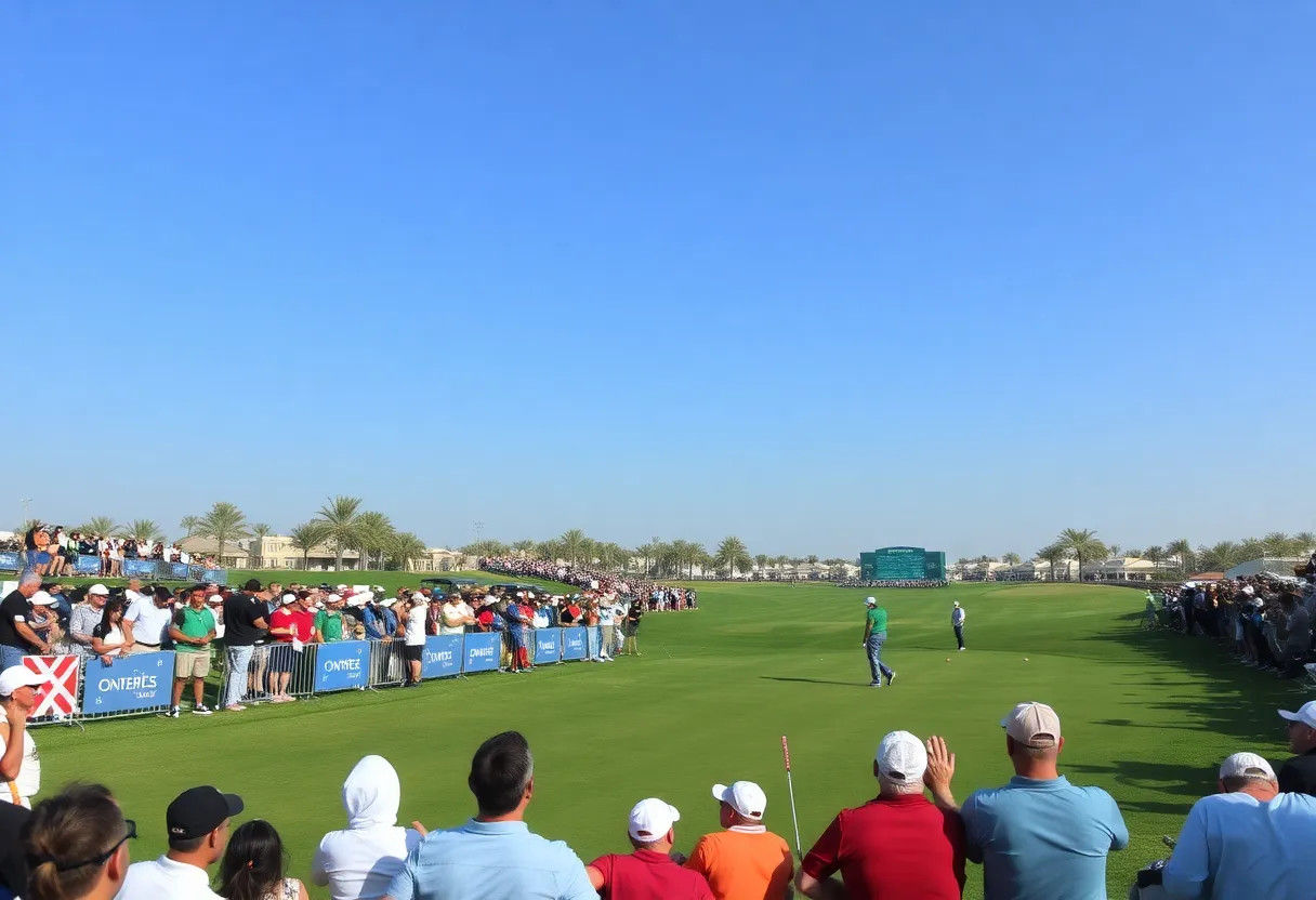 Golf tournament scene at Dubai Creek Resort