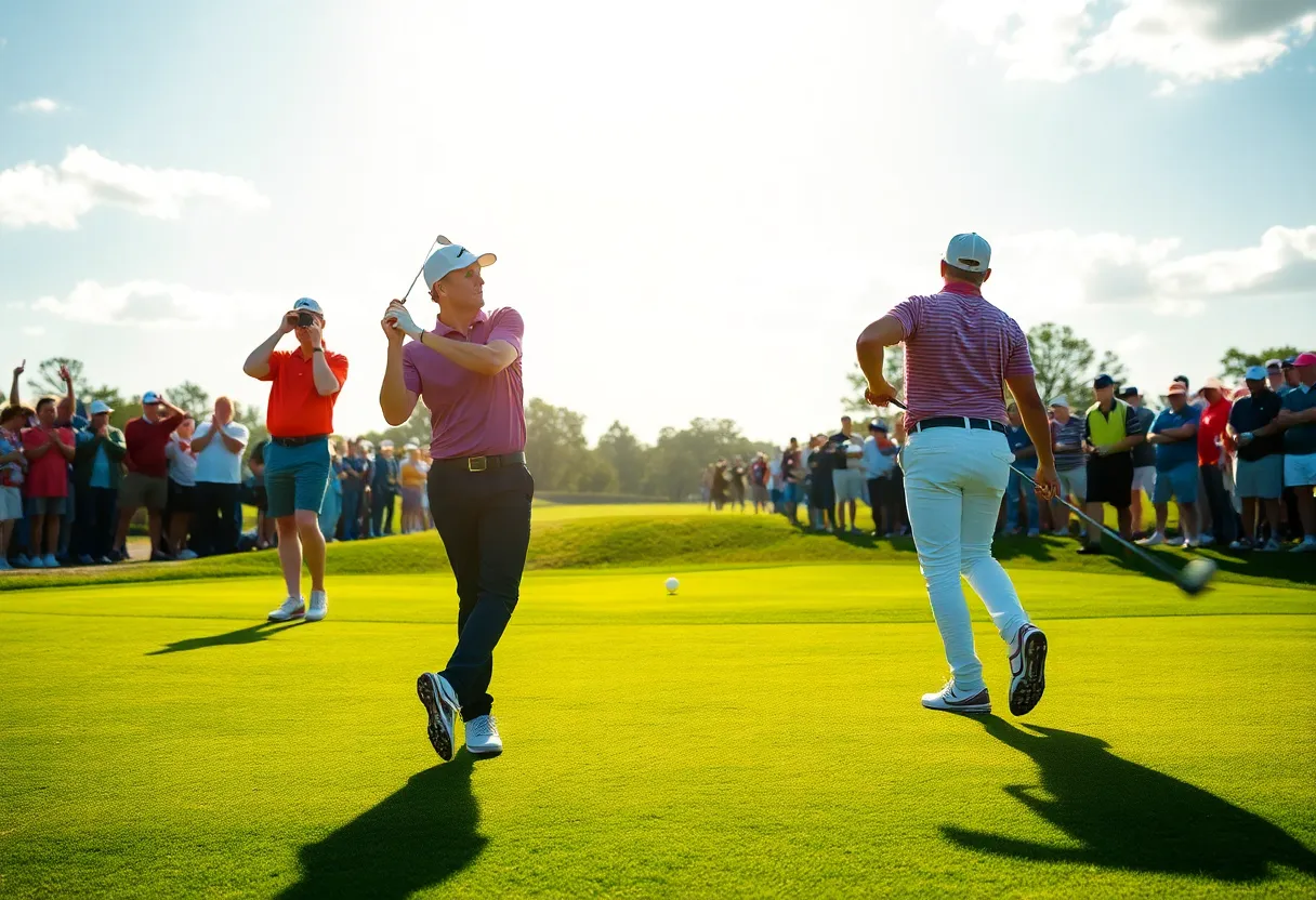 Golfers competing at the Dubai Invitational