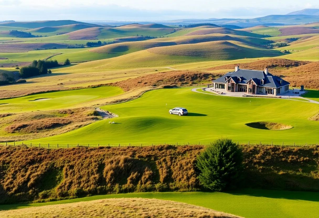 Vibrant view of Dundonald Links golf course featuring the clubhouse.