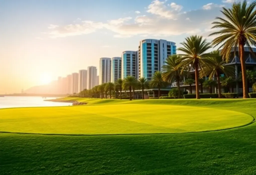 Golf course at the Dubai Desert Classic