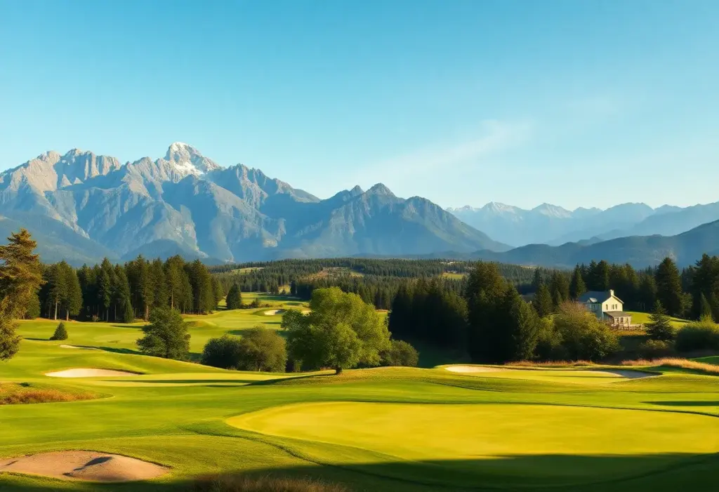 Scenic view of EagleVail Golf Course with lush greenery and mountains