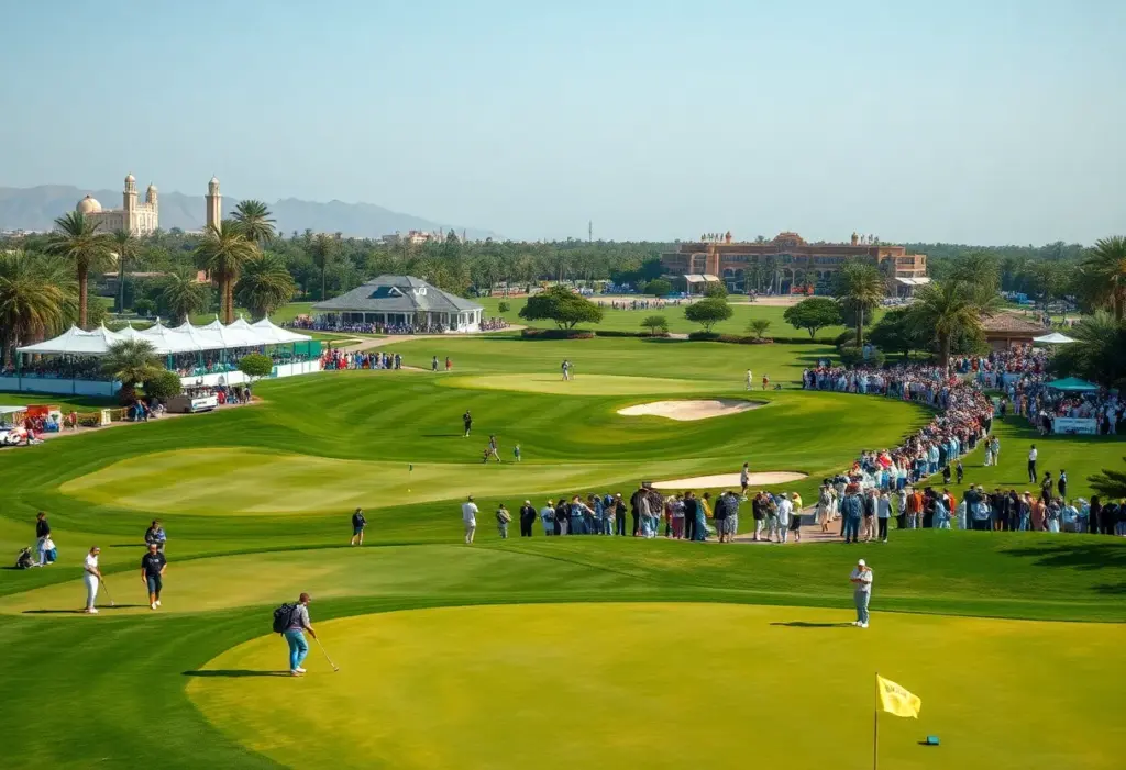 Golfers competing in the Egypt Golf Series 2026 at New Giza Golf Club.
