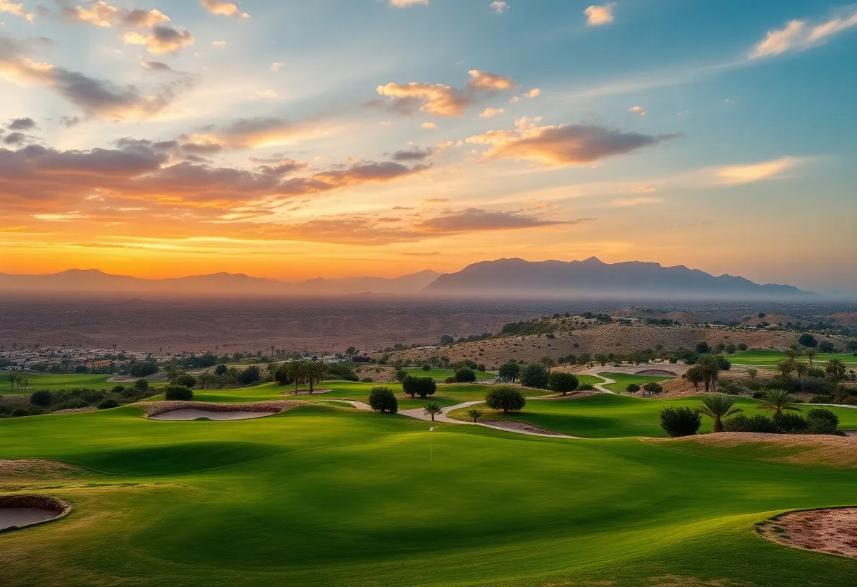 A vibrant scene of players competing at the Egypt Golf Series 2026.