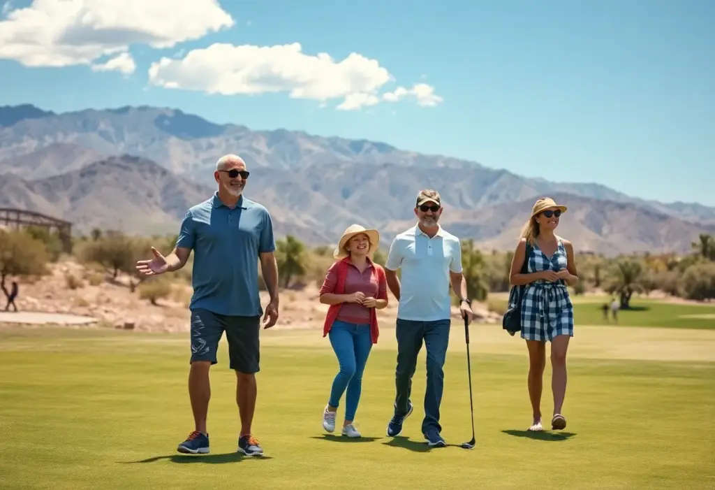 Family playing golf together in Las Vegas