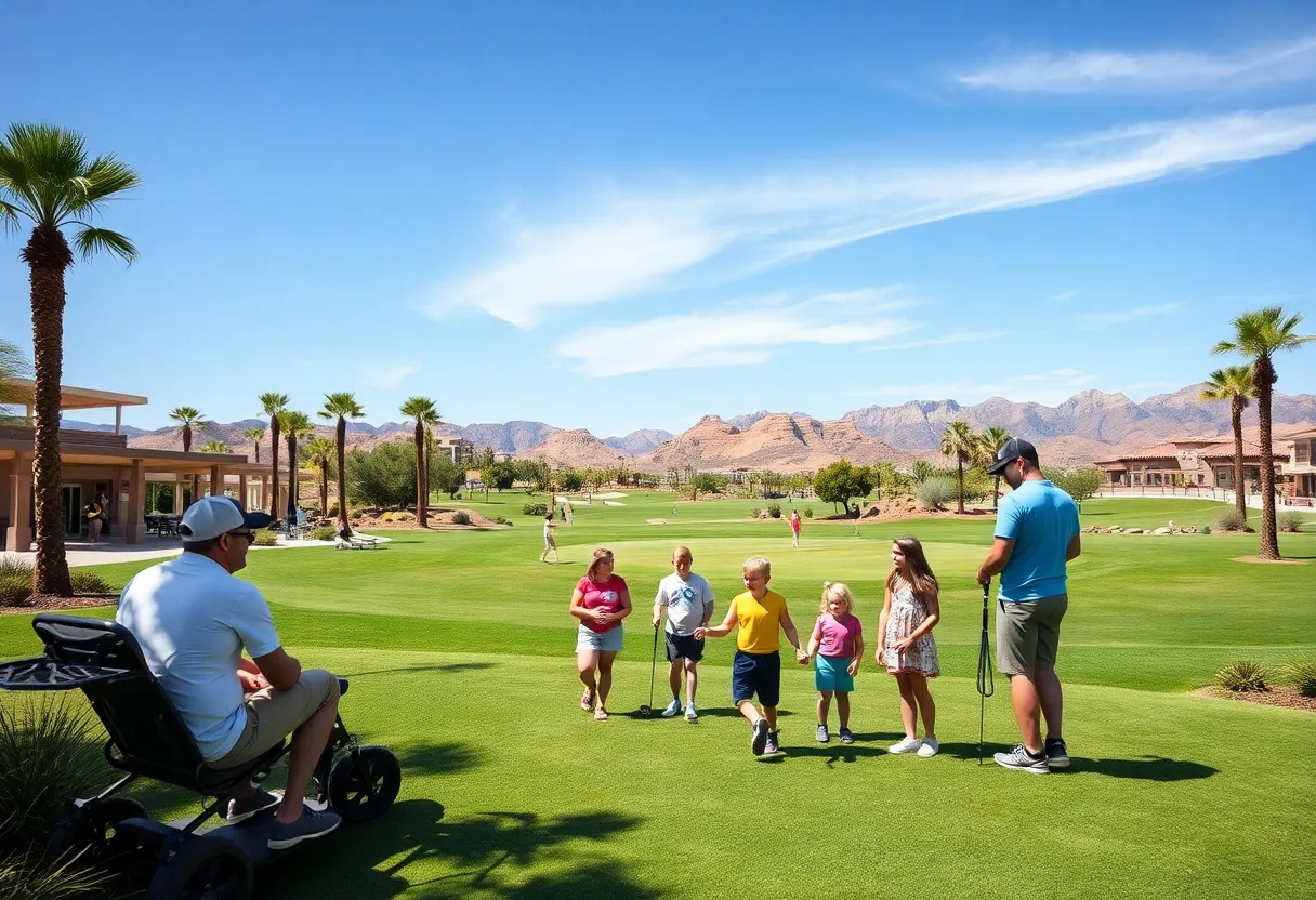 Families enjoying a game of golf in Las Vegas
