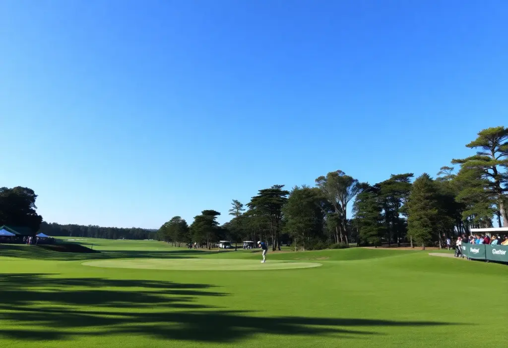 Scenic view of golf course during PGA Tour event