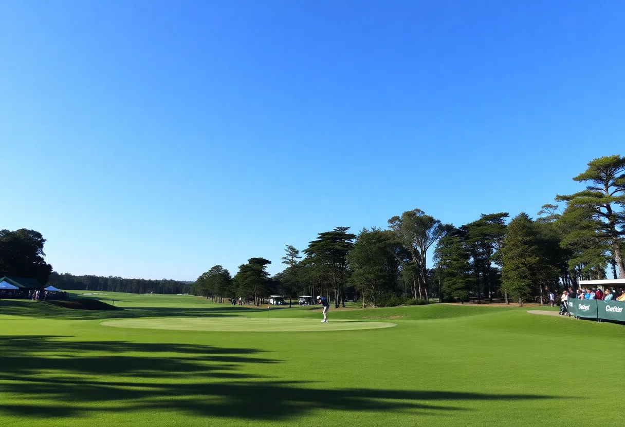 Scenic view of golf course during PGA Tour event
