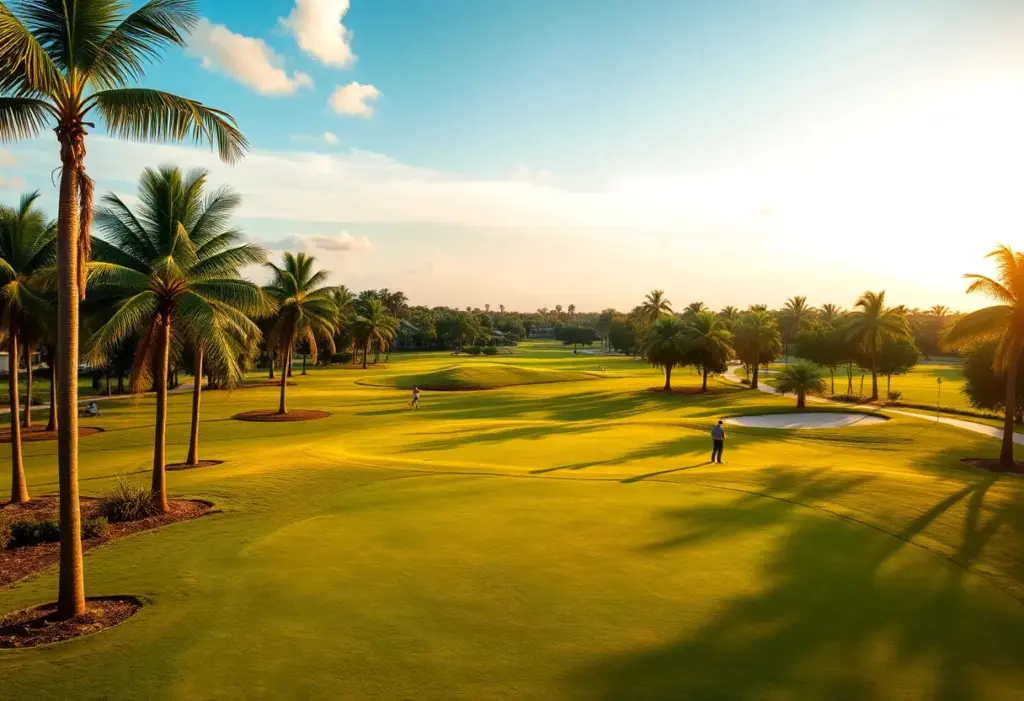 Golfers playing on a beautiful Florida golf course