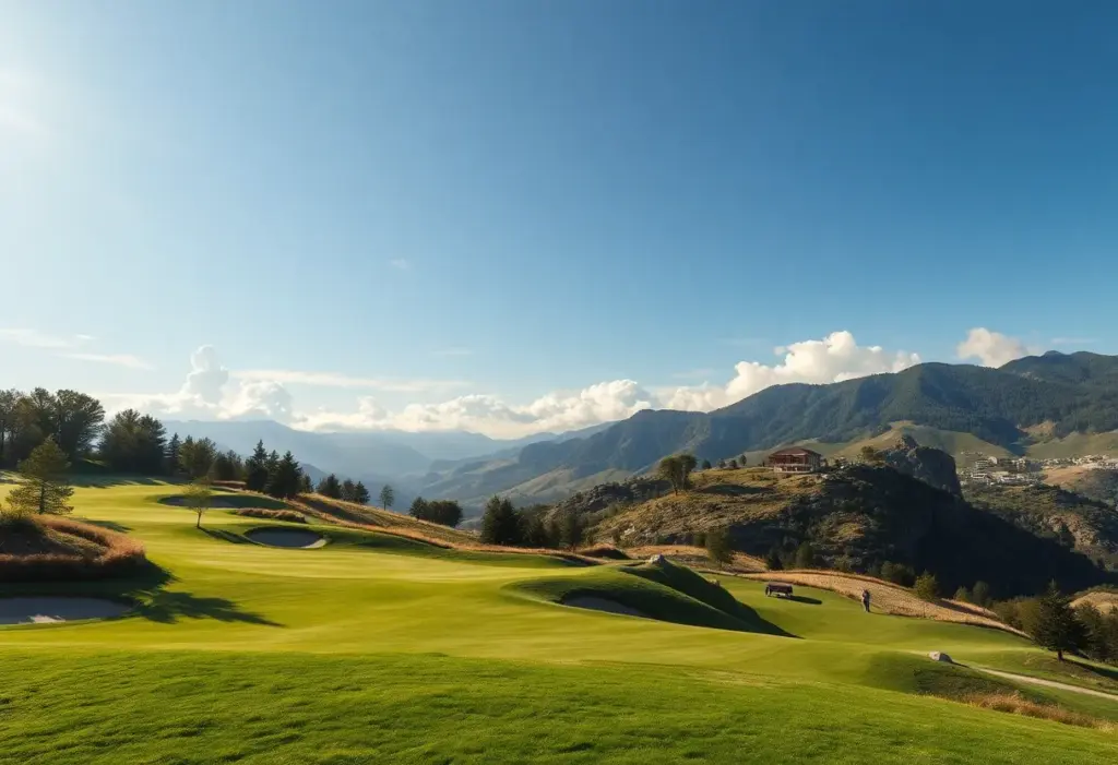 A beautifully designed golf course showcasing natural landscapes.