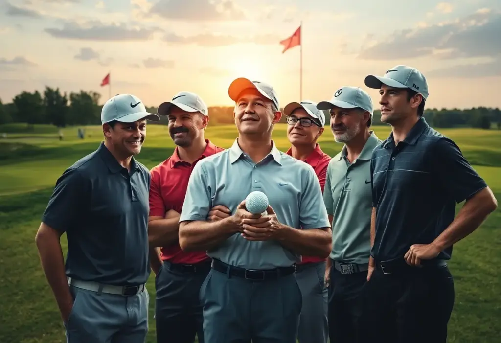 Abstract representation of golf course showcasing emotions.