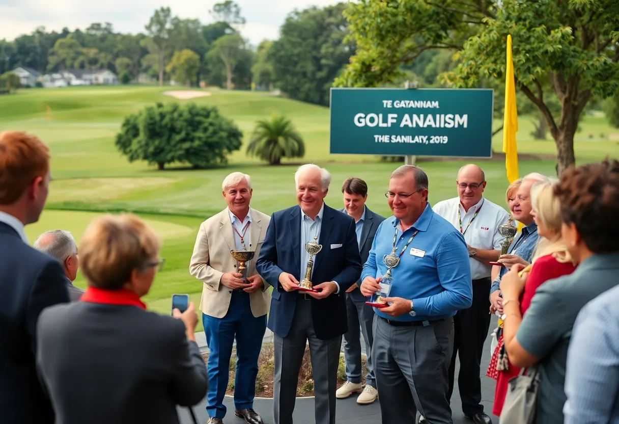 Golf journalists celebrating at the ING Media Awards