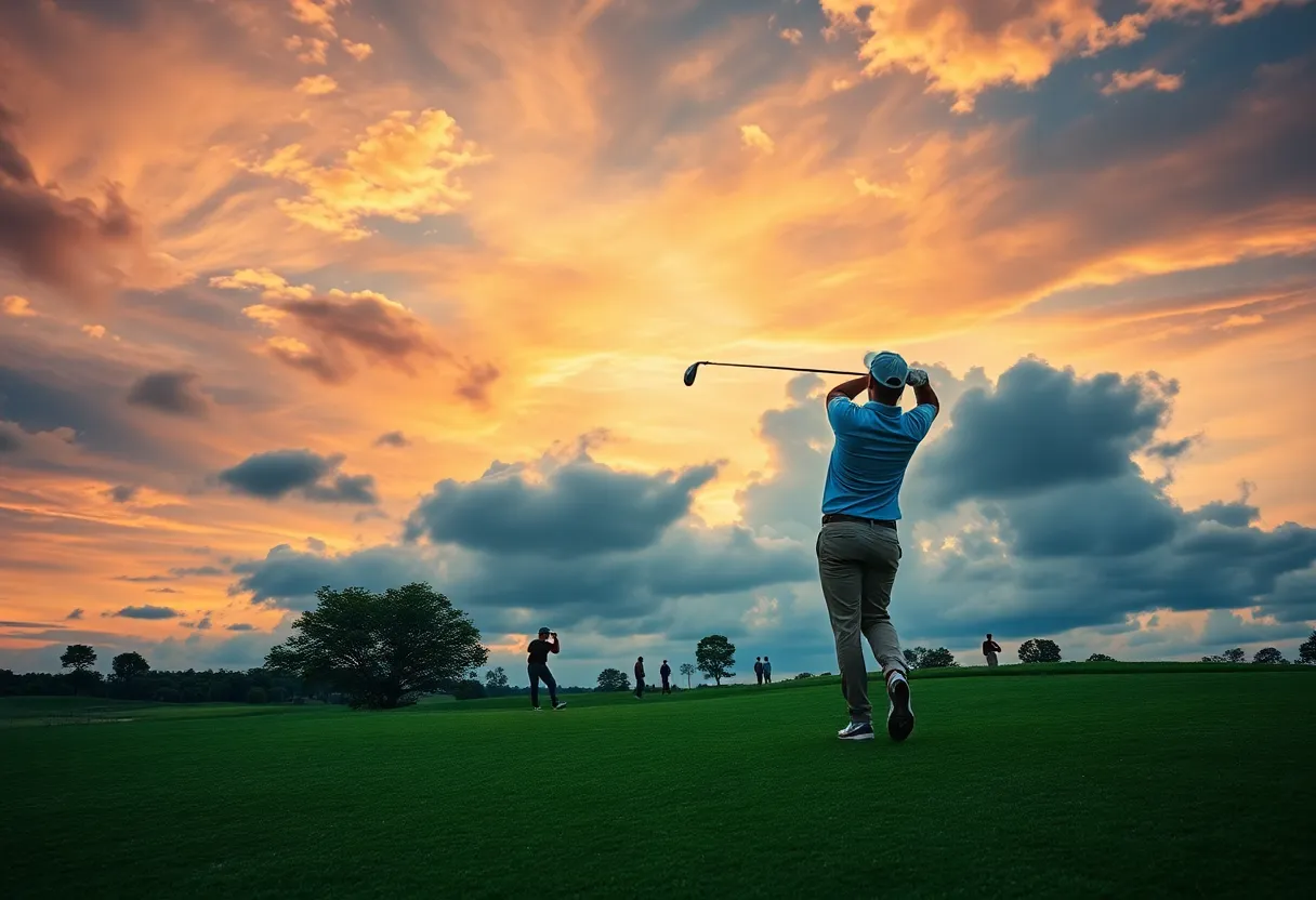 Golfers showcasing resilience on a beautiful course