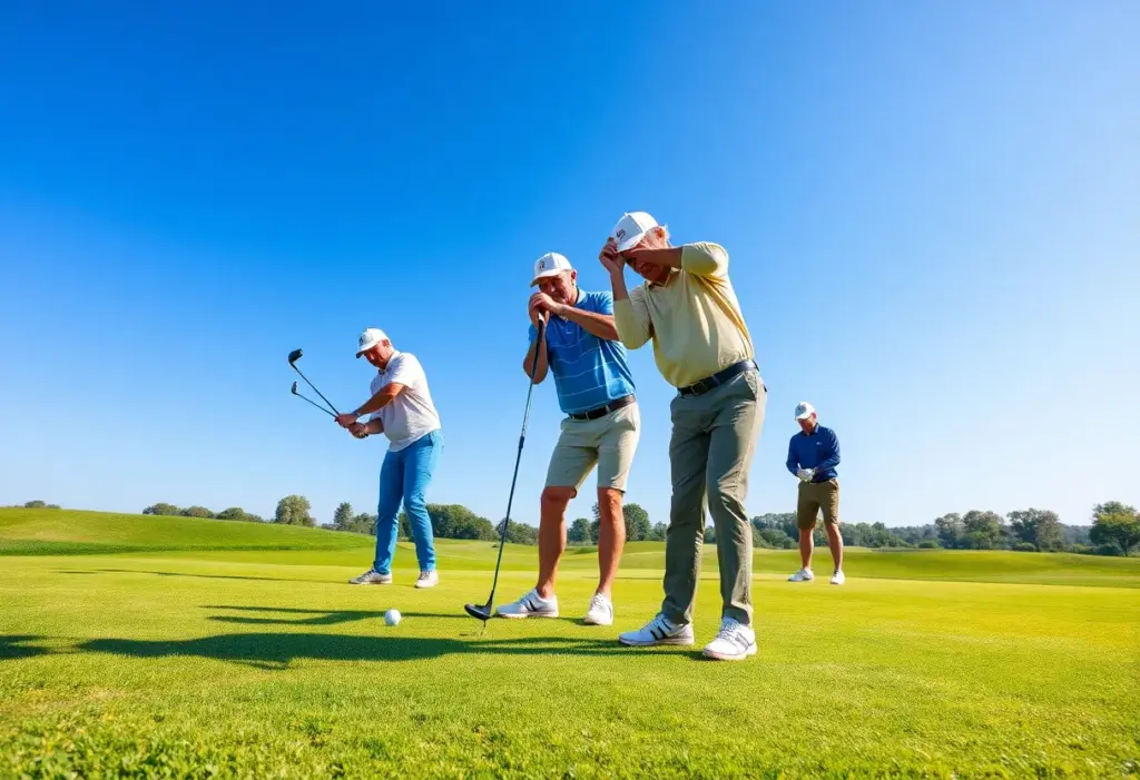 Mature golfers demonstrating skill on a golf course