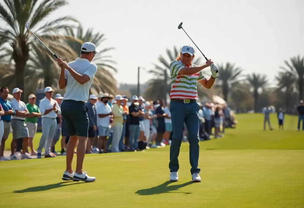 Golf tournament at the Emirates Golf Club during the Dubai Desert Classic