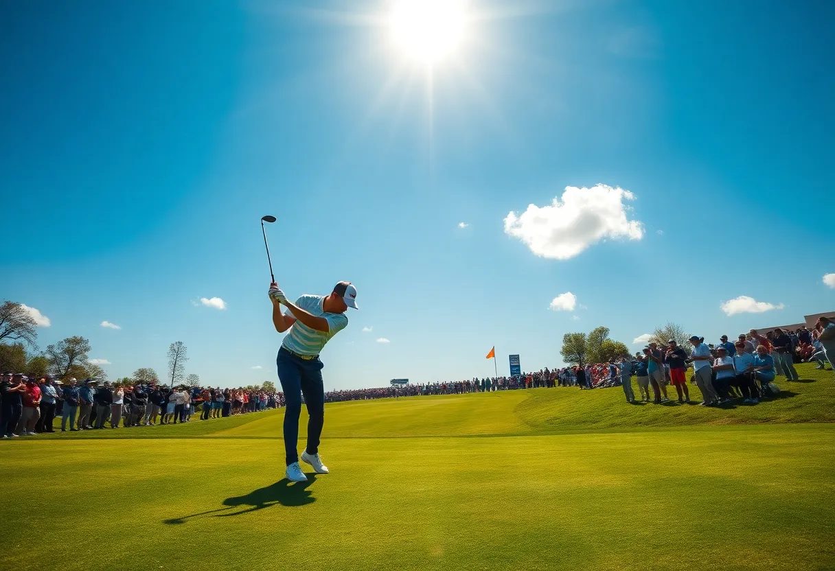 Golf action at the Hero Dubai Desert Classic tournament