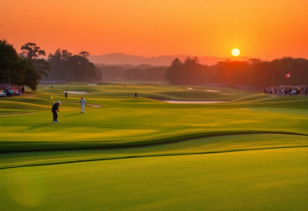 Golfers competing at the Hero Dubai Desert Classic