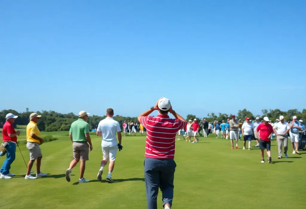 Players enjoying a sunny day at an international golf tournament