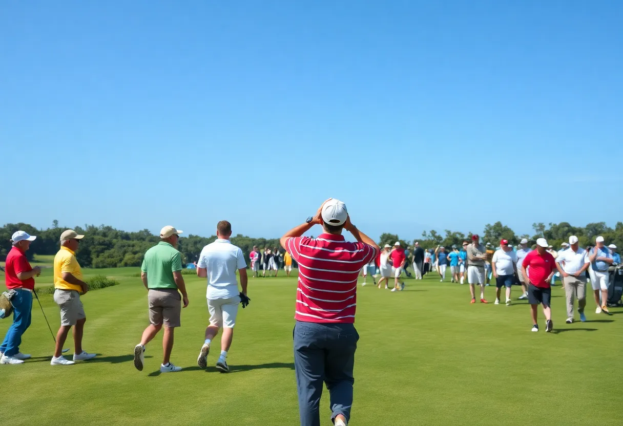 Players enjoying a sunny day at an international golf tournament