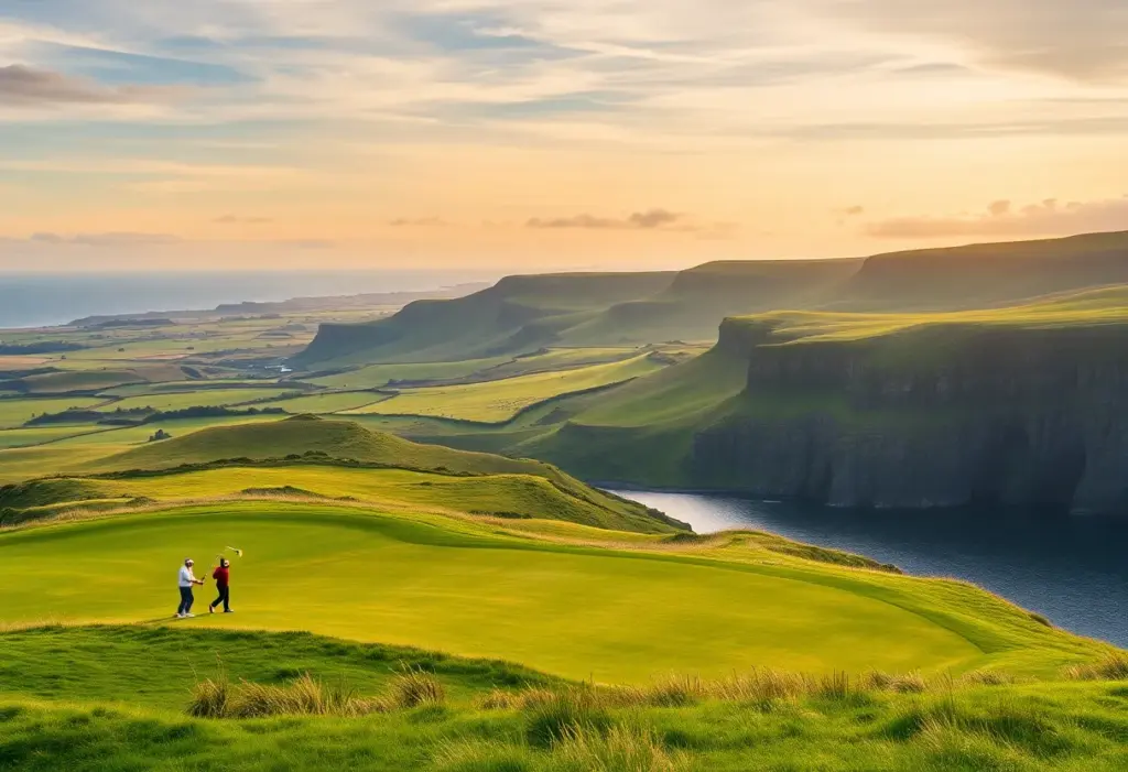 A stunning golf course highlighting the natural beauty of Ireland.