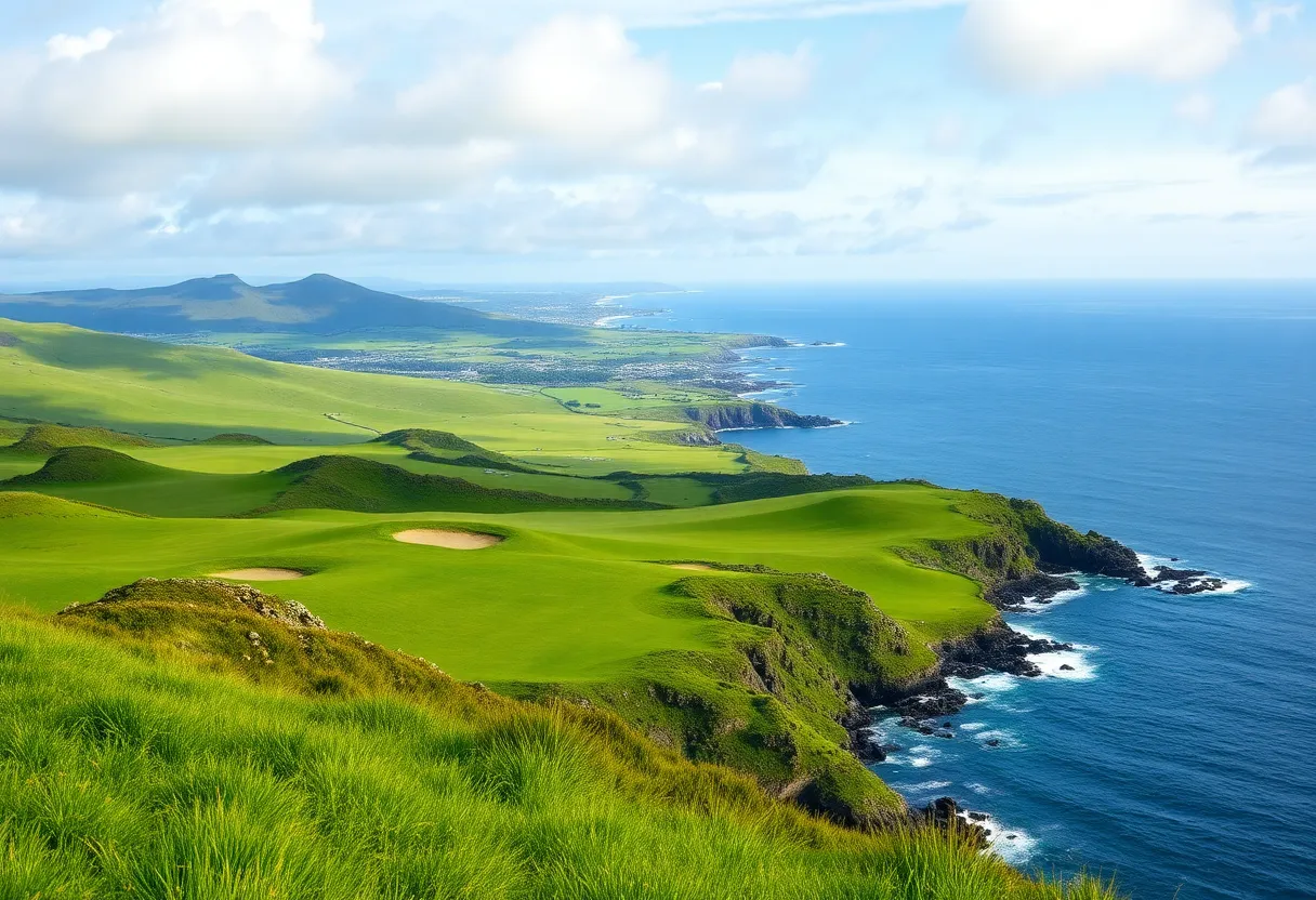 A picturesque golf course in Ireland with stunning views