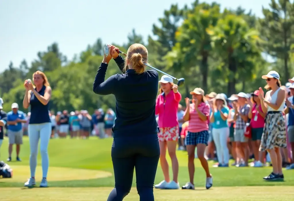 Women golfers participating in a tournament at the Ladies European Tour.