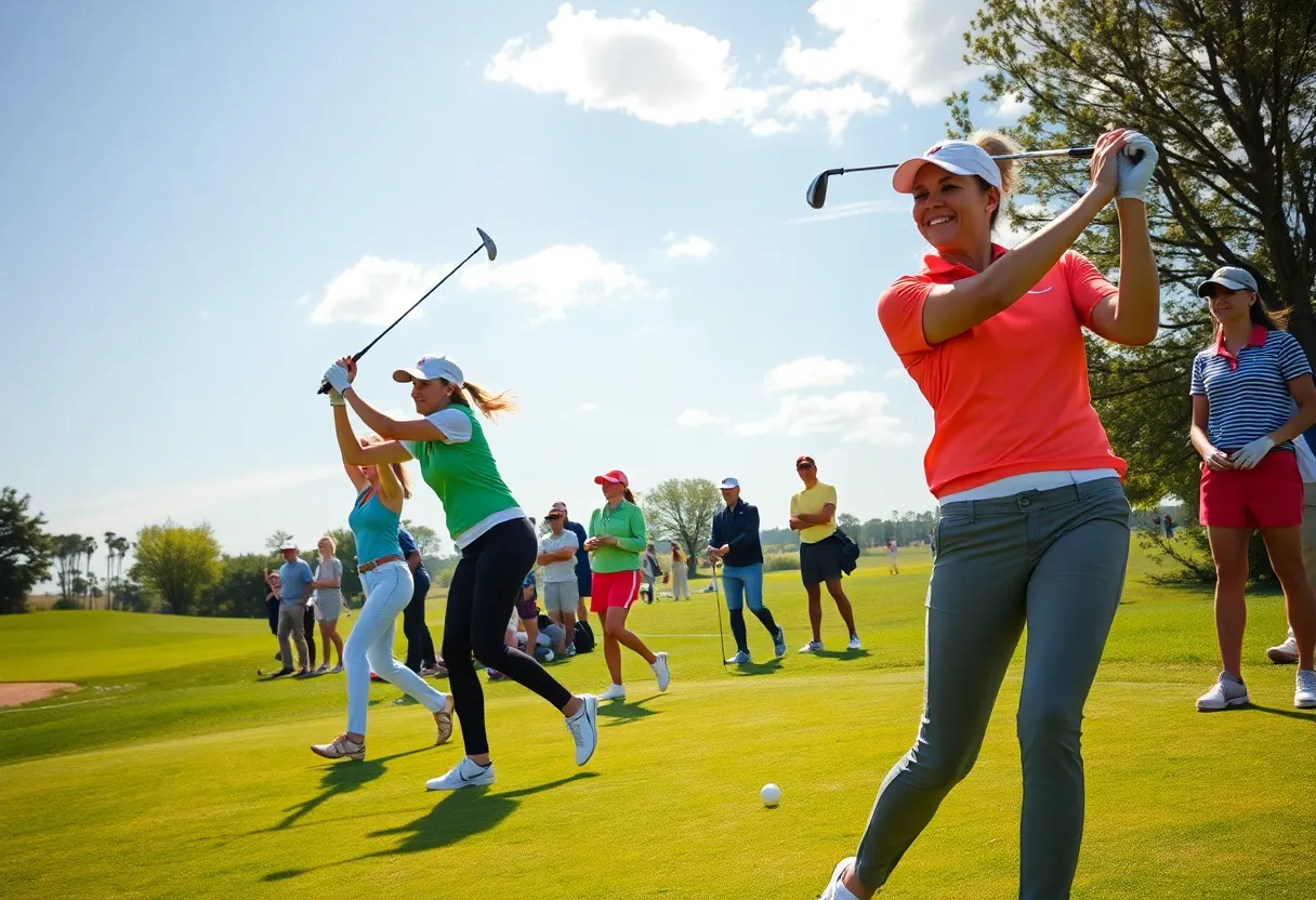 Women's golf tournament in action